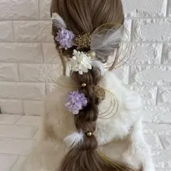 速達♡あゆ様専用♡プチパープル♡金箔付♡髪飾り ヘッドドレス 前撮り 成人式