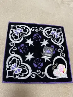 ANNA SUI 推しの子　タオルハンカチ　うさぎ　黒　紫