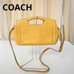 792★ COACH イエロー レザー 2way ショルダー ハンドバッグ