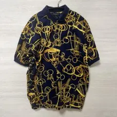 GUCCI ゴールドチェーン柄 ポロシャツ Mのサムネイル