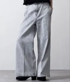 【CLEL】ヴィンテージデザイン フレアデニムパンツ ホワイト系のサムネイル