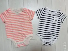 BabyGAPストライプロンパース80cm2点セット