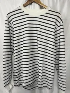 ユニクロ　エアリズムコットン　ボーダーTシャツ　ロンT　白黒　男女兼用