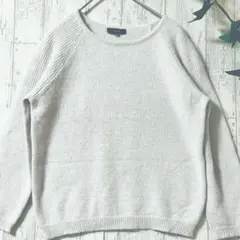 7-ID concept. アンゴラ混 クルーネックニット 38 M ベージュ