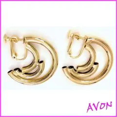 AVON エイボン ヴィンテージ イヤリング 3連 輪 フープ 個性的 クール