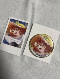 【新品未使用】本間ひまわり缶バッジ チェキ風カード