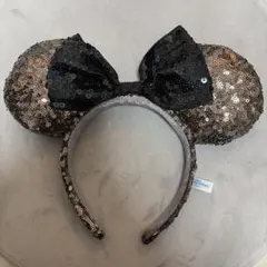 ミニー　カチューシャ シルバー ブラック スパンコール