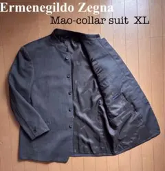 Ermenegildo Zegnaマオカラースーツ　グレー　ヘリンボーン　XL
