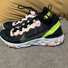 NIKE REACT ELEMENT 55 ブラック ネオンイエローのサムネイル