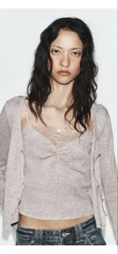 ZARA レーストップコントラストジャケット　Mサイズ