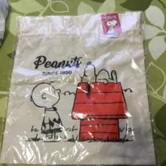 新品★スヌーピー 2way トートバッグ 帆布 巾着 ※ラスト1点