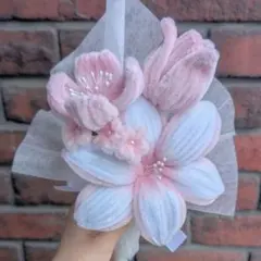 ❁︎モールフラワー❁︎ピンク色ブーケ❁︎