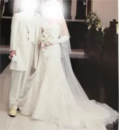 ウェディングドレス　ヴェールつき