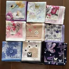 미사용 HANAE MORI ハンカチ9枚 ハナエモリ 花柄 蝶 森英恵