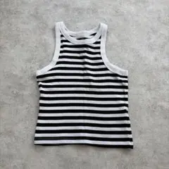 H&M リブボーダータンクトップ　146-152cmのサムネイル