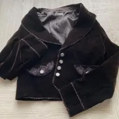 【美品】アクシーズファム　レトロ可愛い　黒いベルベットブレザー Mサイズ
