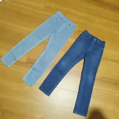 130サイズ スリムフィット長ズボン 2色セット ユニクロ