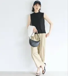 大人気完売コカ＊サマーニットノースリーブハイネックトップス＊L