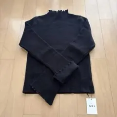 GRLグレイル 黒ニット 裏毛リブニット ハイネック