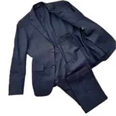 スーツセレクト ビジネススーツ セットアップ A4 ネイビー チェック柄