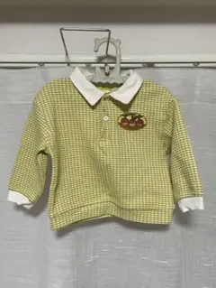 【モイモルン　moimoln】チェック柄ポロシャツとパンツセットアップ　90