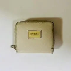 GUESS 二つ折り財布 ラウンドファスナー コンパクト財布　ベージュのサムネイル