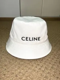 セリーヌバケットハットホワイトCELINE 新品 CELINE セリーヌ トリオンフ バケットハット バケハ 帽子 オフ