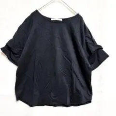 ルノンキュール 半袖ブラウス 黒　ゆったり トップス レディース【F】美品✨