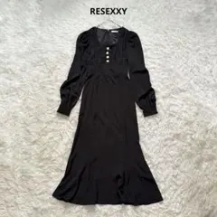 RESEXXY　フロントギャザーマーメイドワンピース　ブラック