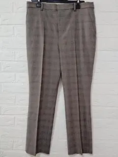 ユニクロ　チェック柄 スマートアンクルパンツスラックス　サイズXL