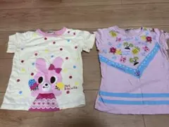 ミキハウス　Hot Biscuits 女の子Tシャツ 2枚セット　保育園用