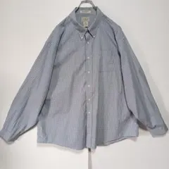 C714 エルエルビーン　長袖シャツ　ブルー　チェック柄 2XL