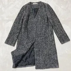 ガリャルダガランテ★ノーカラー★カラーレスツイード調コート★比翼仕立て