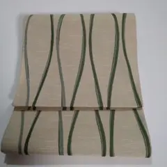 お洒落 袋帯 ベージュ色系 未仕立て品　絹　シンプル