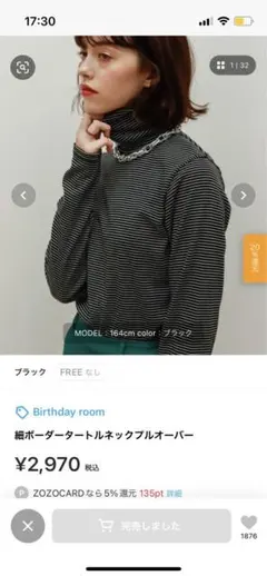 ボーダータートルネックのサムネイル