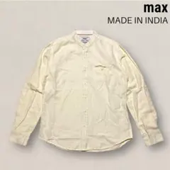 max 2WAYバンドカラーシャツ 綿麻 リネン混 M スタンドカラー US古着のサムネイル