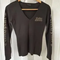 INGNI ダークブラウン Vネック長袖トップス