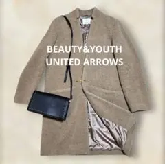 値下げ【UNITED ARROWS】元値4万円 ノーカラー コート UNITED ARROWS ノーカラーコート コート バイカラー リバー ミドル