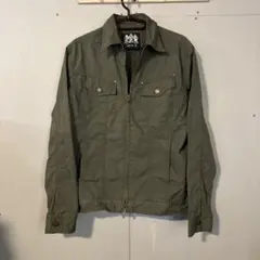 オリーブグリーン ジャンパー　ミリタリー風　M 薄手　春