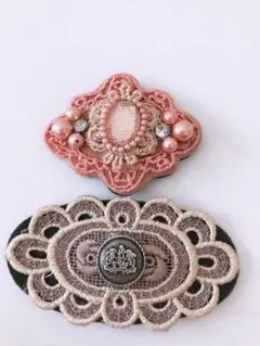 【新品】お嬢様系　ロリータ系　髪留め　パッチン留め　２個セット