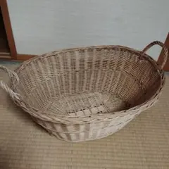 天然素材 バスケット かご ハンドル付きカゴ