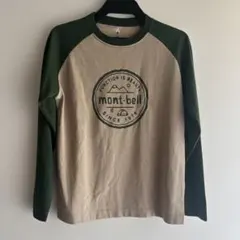 【美品】モンベル キッズ 140 ラグラン ロンT 速乾 カーキ グリーンのサムネイル