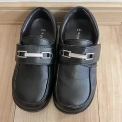 黒 フォーマルシューズ 合成皮革 金属バックル　18cm