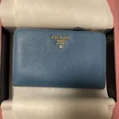 PRADA 二つ折り財布 ブルー