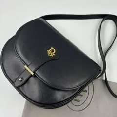 美品】ディオール　ショルダーバッグ　オールド　ヴィンテージ　レザー　ネイビー