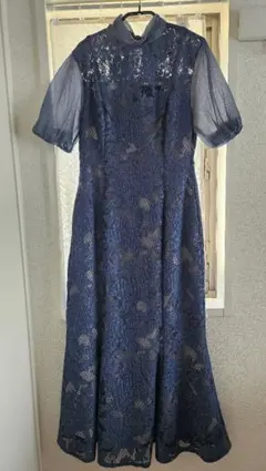 ブルーワンピース　ドレス 結婚式　ラグナムーン