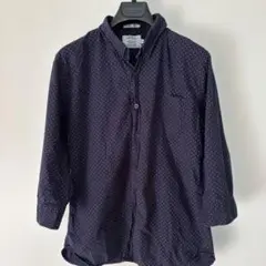 Real Words ネイビー ドット柄 シャツ XL373番