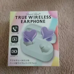 新品未開封　ワイヤレスイヤホン ハート型　イヤフォン　パープル