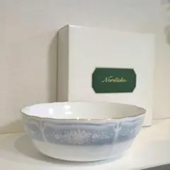 ⑧新品 NORITAKE 白レースウッドゴールド深皿 サラダボウル 金縁 金彩