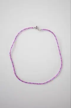 ピンク×パープル×ダークパープル　ビーズネックレス